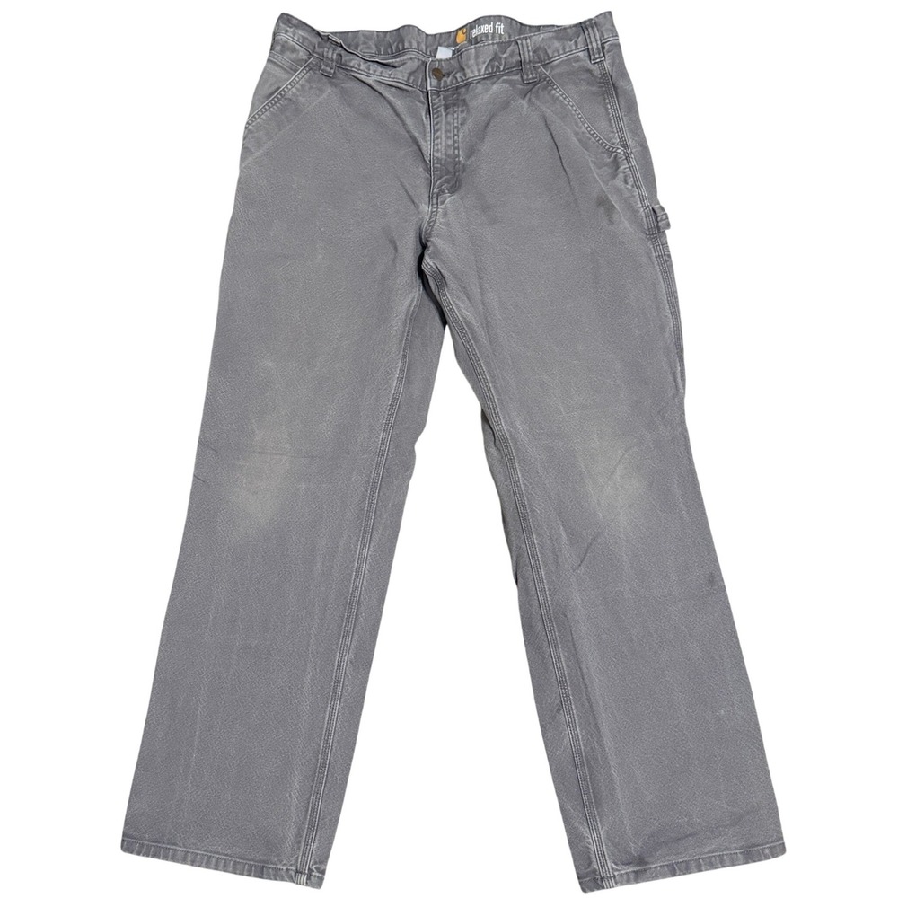 Carhartt Relaxed Fit Carpenter Pants Utility Pockets Gray 38x32‎ Cotton Mens